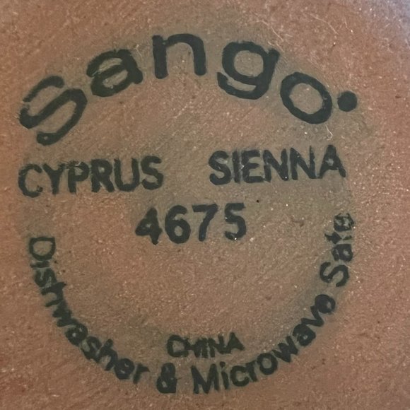 Set of 2 SANGO Cyprus Sienna Stoneware Mugs w/ Green Glaze & Copper Undertones - Picture 8 of 9